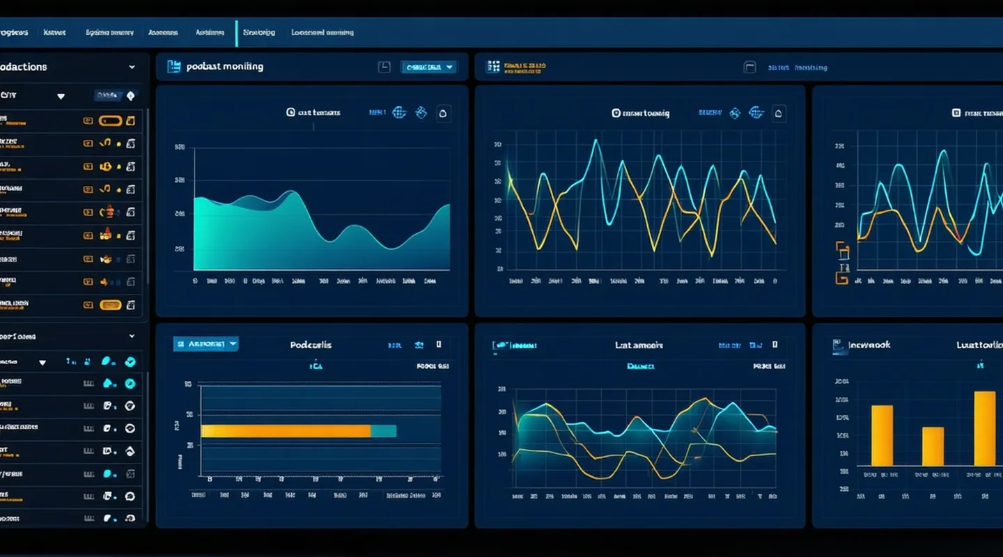 Deep analytics dashboard with retention curves, subscriber trends, and episode ranking for a podcast network